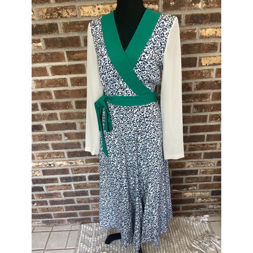 Diane von Furstenberg Sample Penelope Resort Long Sleeve Silk Wrap Midi Dress